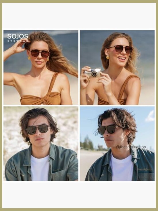 Retro Polarized Aviator Sunglasses, UV400 Protection, Plastic Frame main image 7